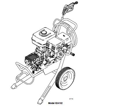 GRACO 2030 (824101) Cold Water Pressure Washer Breakdown, Parts, Pump, Repair Kits & Owners Manual.